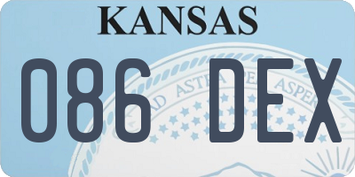 KS license plate 086DEX