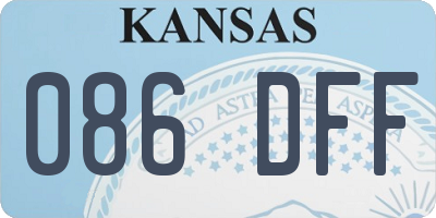 KS license plate 086DFF