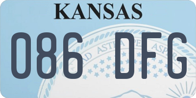 KS license plate 086DFG