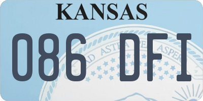 KS license plate 086DFI