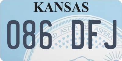 KS license plate 086DFJ
