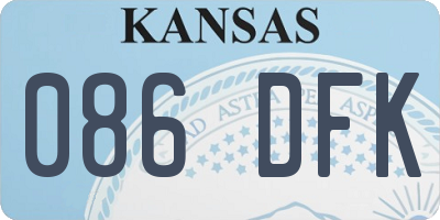 KS license plate 086DFK