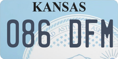 KS license plate 086DFM
