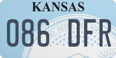 KS license plate 086DFR