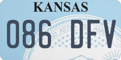 KS license plate 086DFV