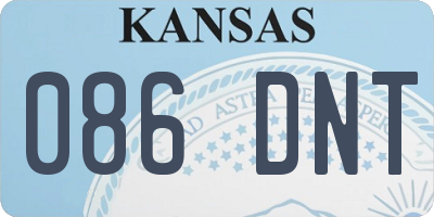 KS license plate 086DNT