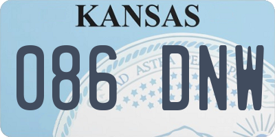 KS license plate 086DNW
