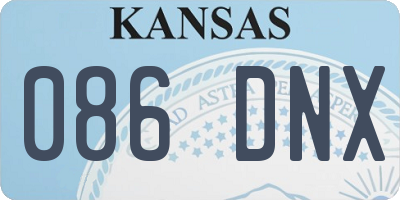 KS license plate 086DNX