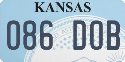 KS license plate 086DOB