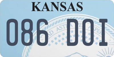 KS license plate 086DOI