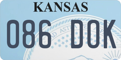 KS license plate 086DOK