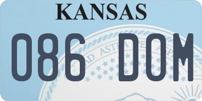 KS license plate 086DOM