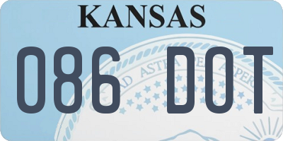 KS license plate 086DOT
