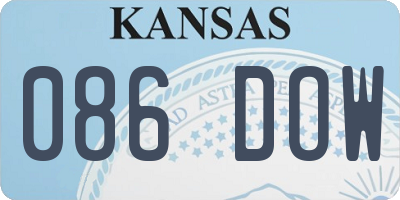 KS license plate 086DOW