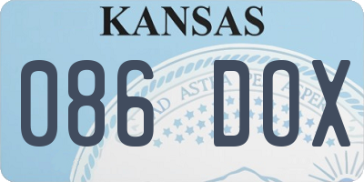 KS license plate 086DOX