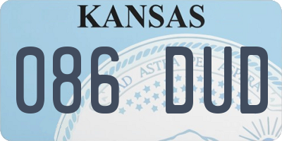 KS license plate 086DUD