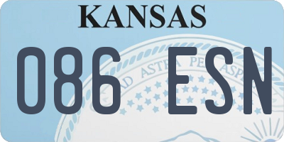 KS license plate 086ESN