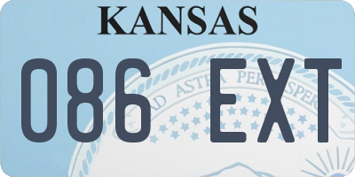 KS license plate 086EXT