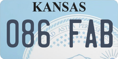 KS license plate 086FAB