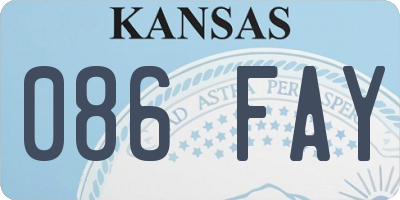 KS license plate 086FAY