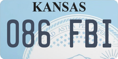 KS license plate 086FBI