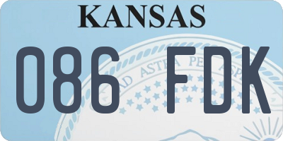 KS license plate 086FDK