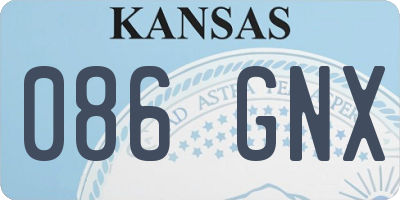 KS license plate 086GNX