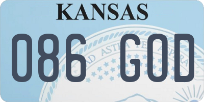 KS license plate 086GOD