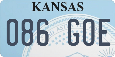 KS license plate 086GOE