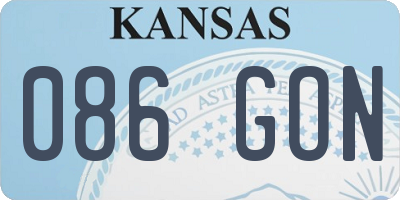 KS license plate 086GON