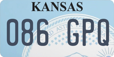 KS license plate 086GPQ