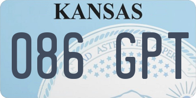 KS license plate 086GPT