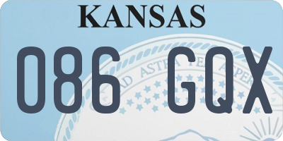 KS license plate 086GQX