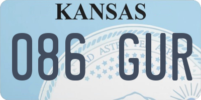 KS license plate 086GUR