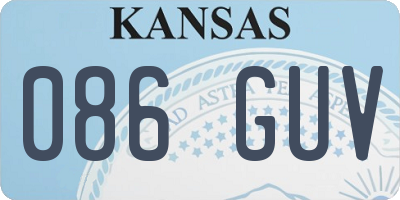 KS license plate 086GUV