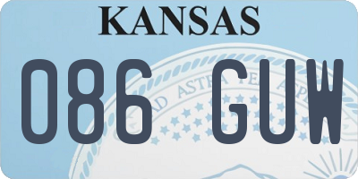 KS license plate 086GUW