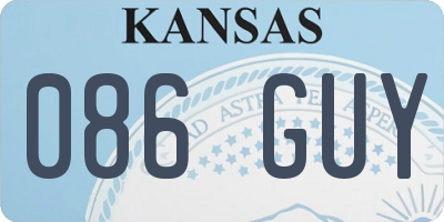 KS license plate 086GUY