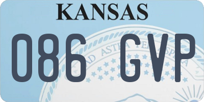 KS license plate 086GVP