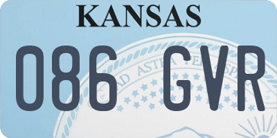 KS license plate 086GVR