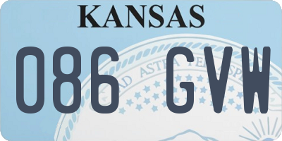 KS license plate 086GVW