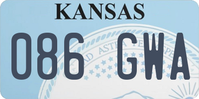 KS license plate 086GWA