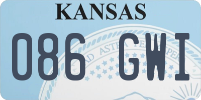 KS license plate 086GWI