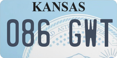 KS license plate 086GWT