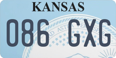 KS license plate 086GXG