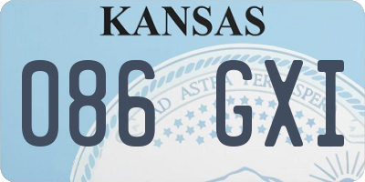 KS license plate 086GXI