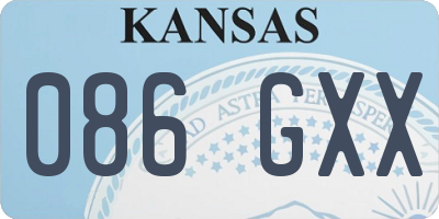 KS license plate 086GXX