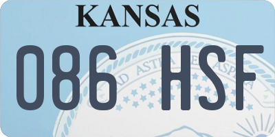 KS license plate 086HSF