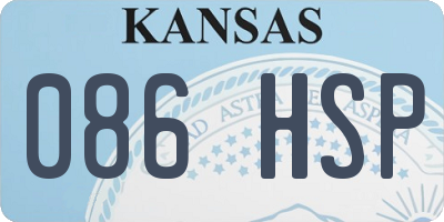 KS license plate 086HSP