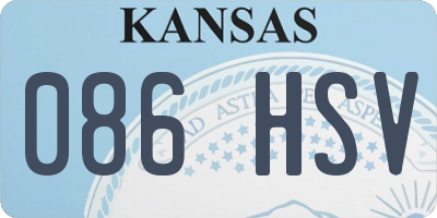 KS license plate 086HSV