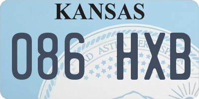 KS license plate 086HXB
